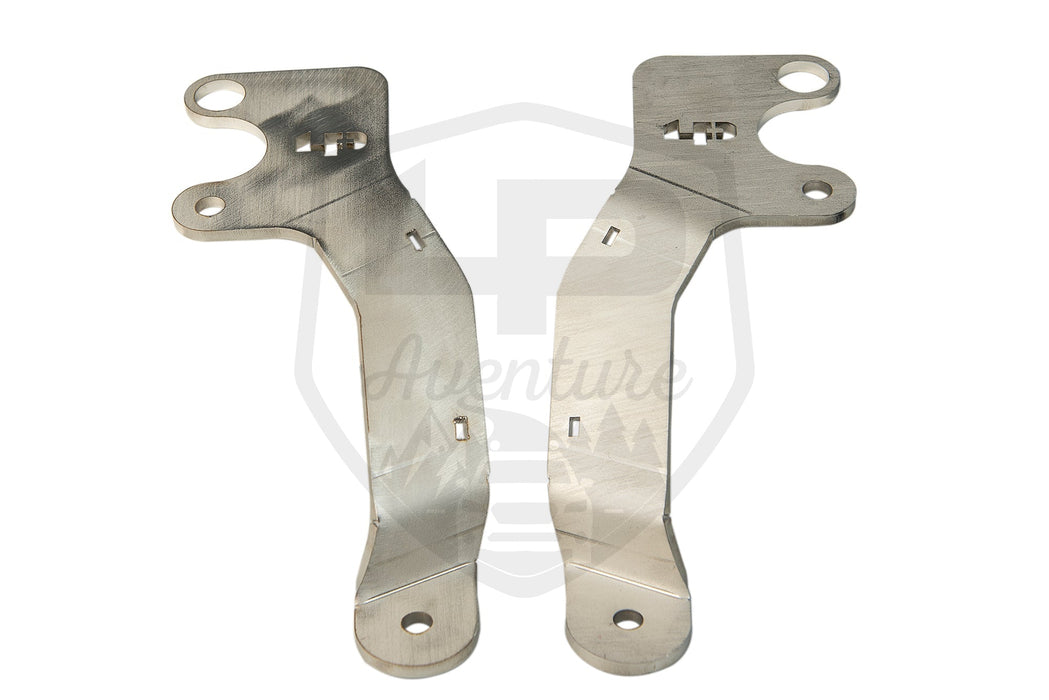LP Aventure - Hood light brackets (Pair) - Outback 2020-2025 / Outback Wilderness 2022-2025 - Bare Stainless Steel