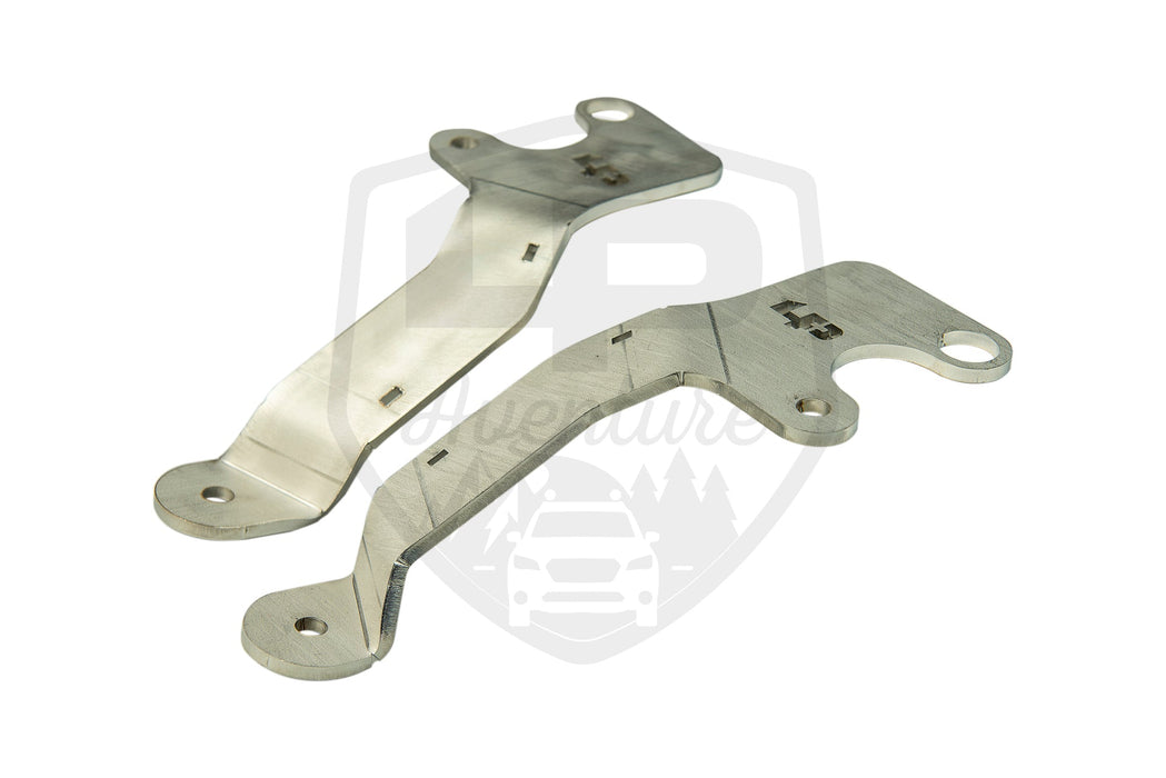 LP Aventure - Hood light brackets (Pair) - Outback 2020-2025 / Outback Wilderness 2022-2025 - Bare Stainless Steel