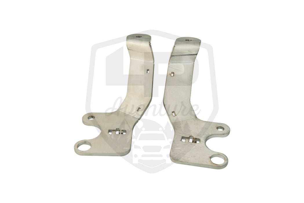 LP Aventure - Hood light brackets (Pair) - Outback 2020-2025 / Outback Wilderness 2022-2025 - Bare Stainless Steel